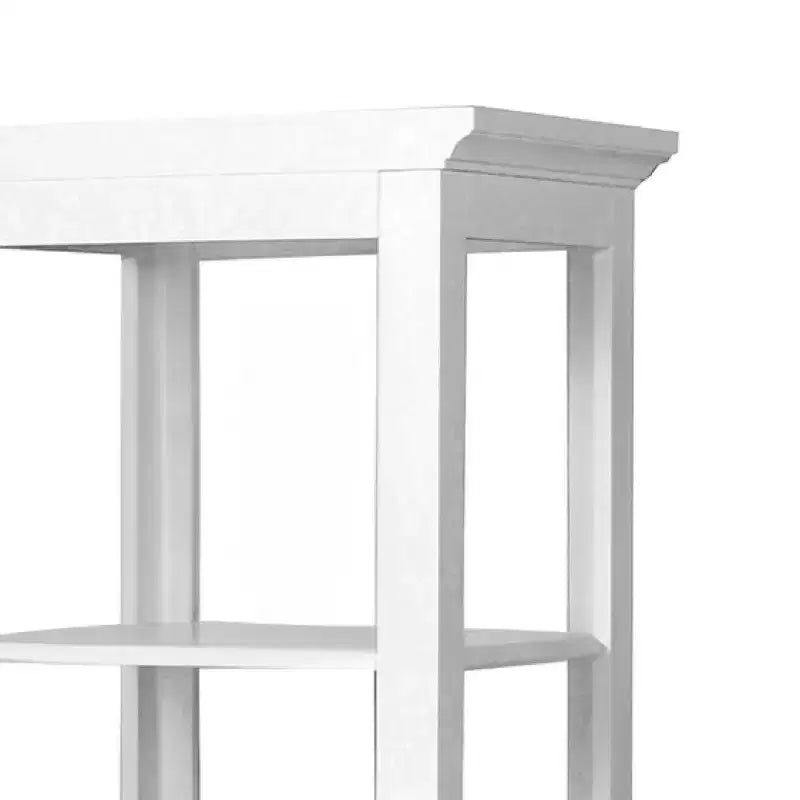 Madison Linen Tower with Five Open Shelves White - Teamson Home: Chrome-Plated, Transitional Style, MDF Composite