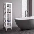 Madison Linen Tower with Five Open Shelves White - Teamson Home: Chrome-Plated, Transitional Style, MDF Composite