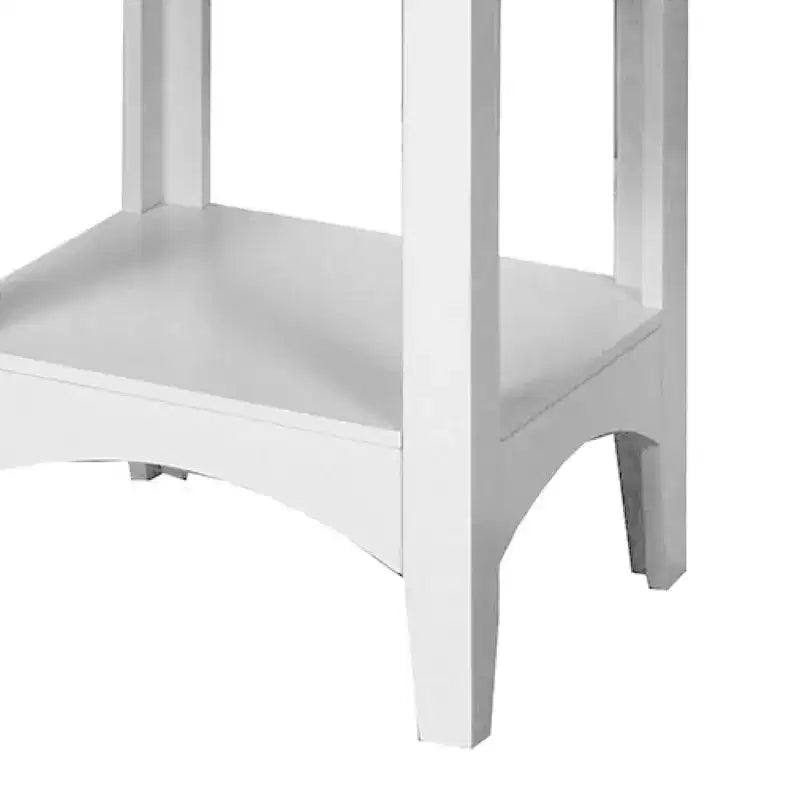 Madison Linen Tower with Five Open Shelves White - Teamson Home: Chrome-Plated, Transitional Style, MDF Composite