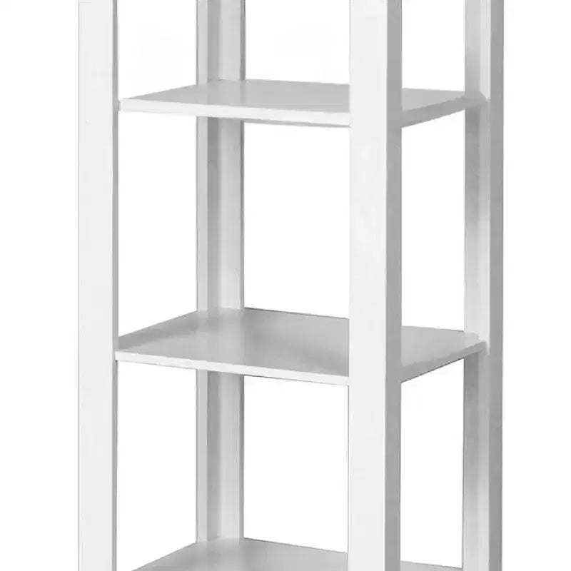 Madison Linen Tower with Five Open Shelves White - Teamson Home: Chrome-Plated, Transitional Style, MDF Composite
