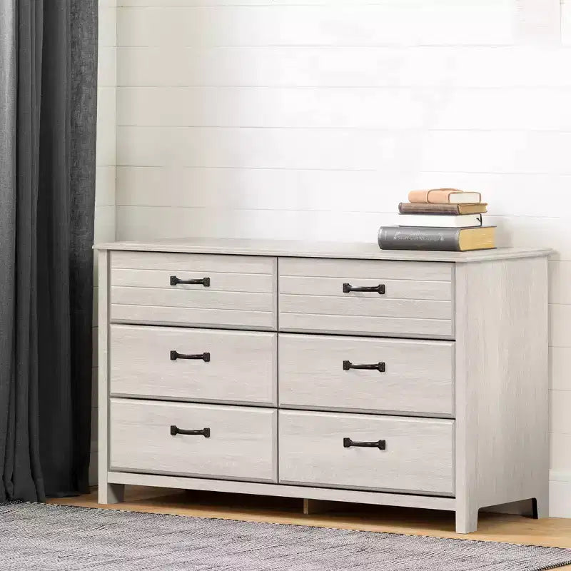 South Shore Ulysses 6-Drawer Double Kids' Dresser Winter Oak