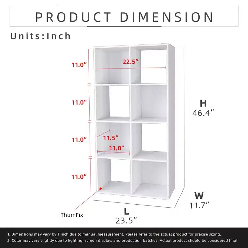Homez 46.46 in. Tall Wood 4-Shelf Etagere Bookcase