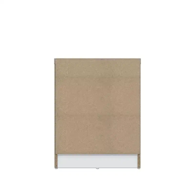 Homez 15.74 in. White and Natural Oak Rectangle Wood End Table with 1 Drawer