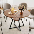 Costway 47 Round Dining Table for 4 with Storage Shelf, Wooden Tabletop, Metal Base