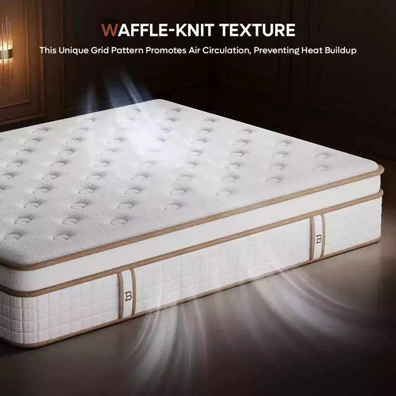 10 inch Twin Size Tencel Medium Hybrid Mattress, Plush Layer and Cooling Gel Memory Foam Mattress in a Box