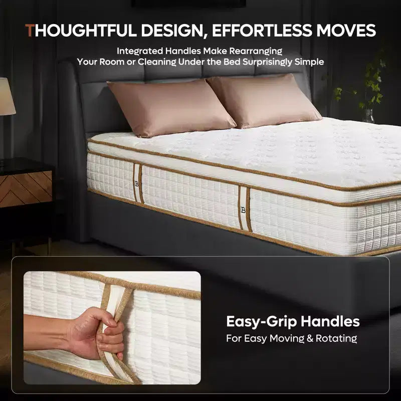 10 inch Twin Size Tencel Medium Hybrid Mattress, Plush Layer and Cooling Gel Memory Foam Mattress in a Box