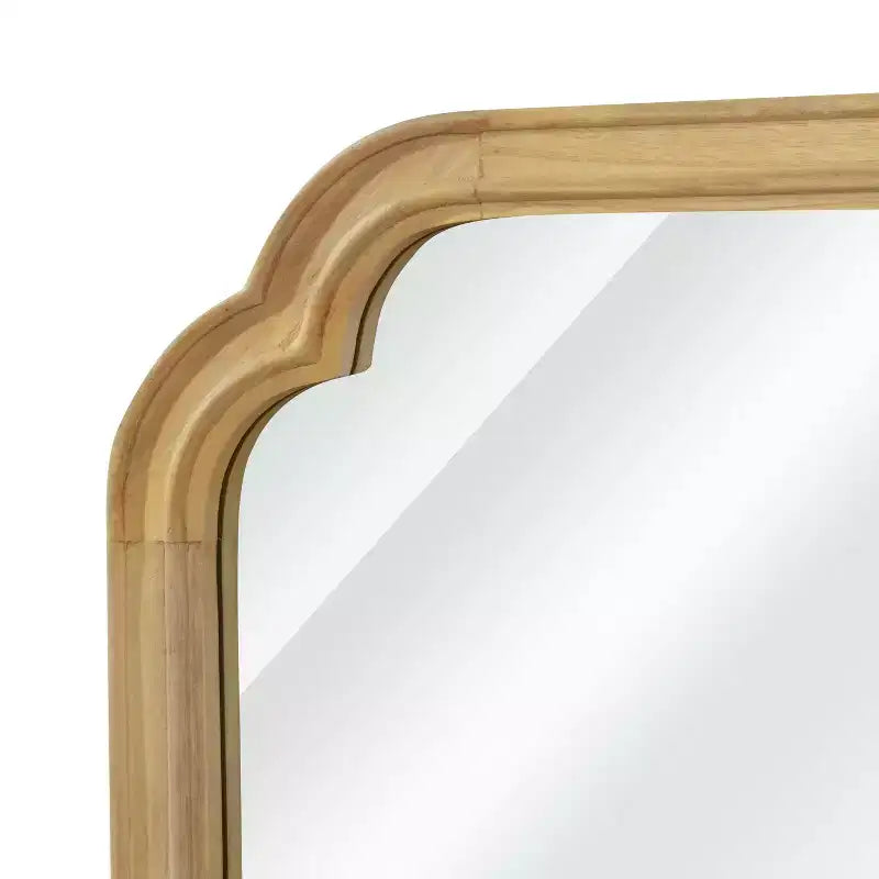 PexFix 20 x 30 Rounded Corner Solid Wood Frame Decorative Mirror Modern Farmhouse Wall Mirror For Bedroom Bathroom Living Room Entryway Natural