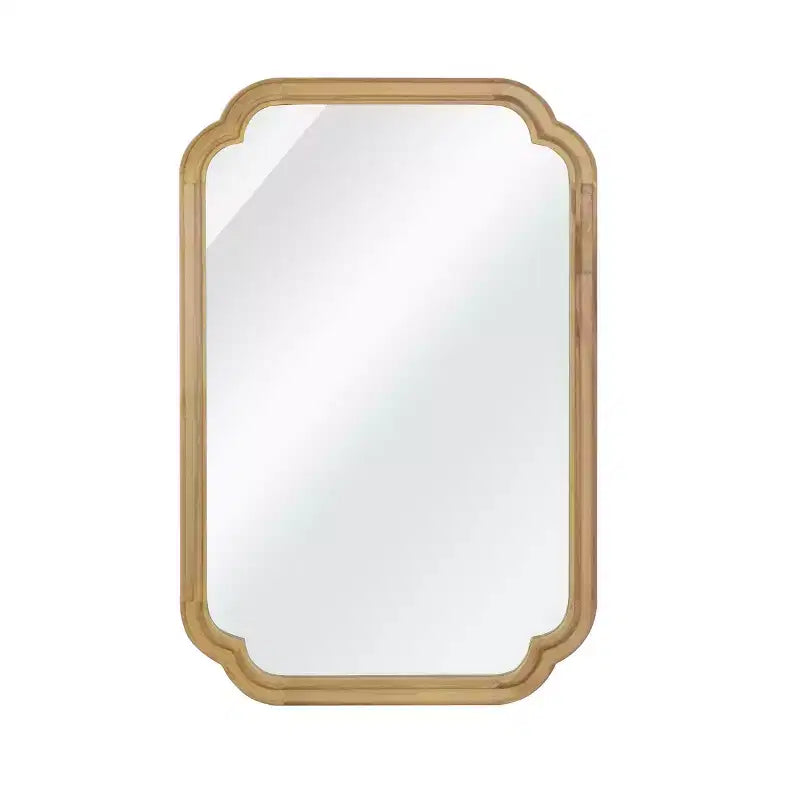 PexFix 20 x 30 Rounded Corner Solid Wood Frame Decorative Mirror Modern Farmhouse Wall Mirror For Bedroom Bathroom Living Room Entryway Natural