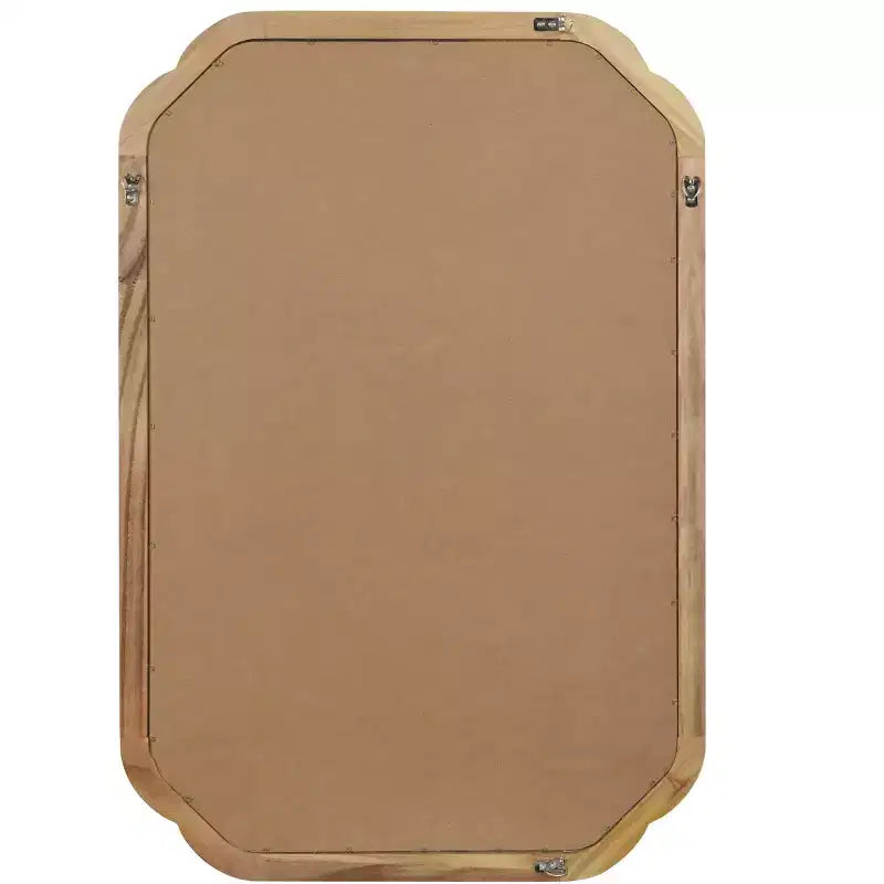 PexFix 20 x 30 Rounded Corner Solid Wood Frame Decorative Mirror Modern Farmhouse Wall Mirror For Bedroom Bathroom Living Room Entryway Natural