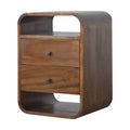 HomeRoots 22 Chestnut Solid Wood Two Drawer Nightstand