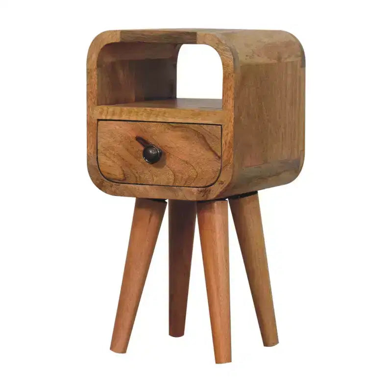 HomeRoots 16 Oak Solid Wood Square One Drawer Nightstand