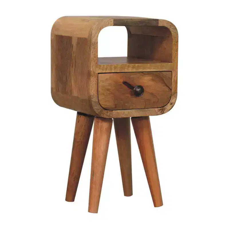 HomeRoots 16 Oak Solid Wood Square One Drawer Nightstand