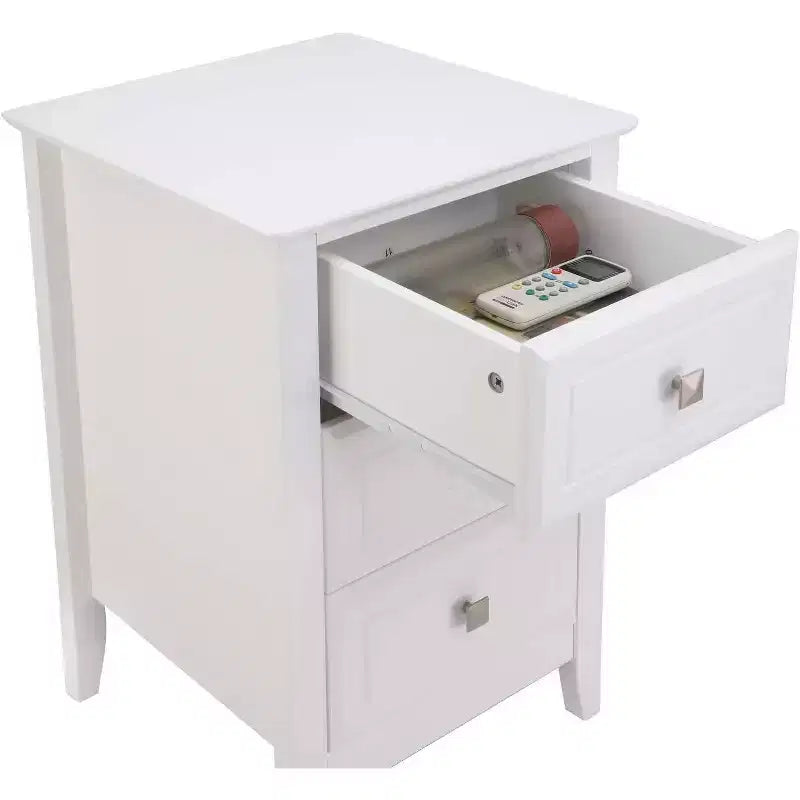 Bonnlo Upgraded White Night Stands for Bedrooms, Modern Nightstand with 3 Drawers.