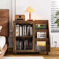 VINGLI Record Player Stand with Vinyl Storage, Vinyl Record Holder Up to 350 Albums, Record Player Table with LEDCharging Station