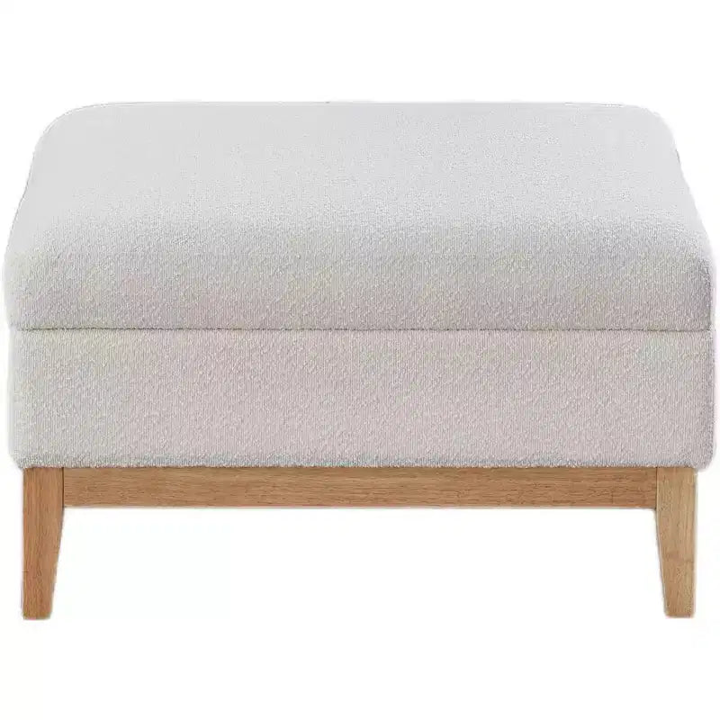 Homy Casa Upholstered Storage Ottoman with Reversible Tray Top, Wood Base Coffee Table for Living Room