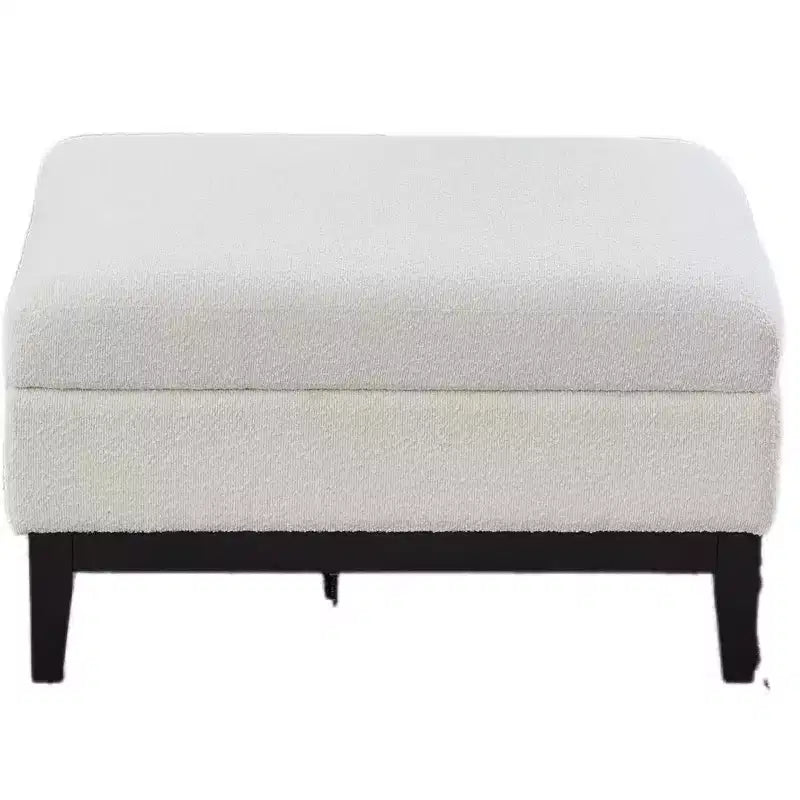 Homy Casa Upholstered Storage Ottoman with Reversible Tray Top, Wood Base Coffee Table for Living Room