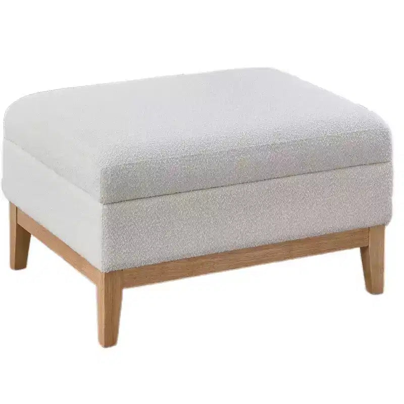 Homy Casa Upholstered Storage Ottoman with Reversible Tray Top, Wood Base Coffee Table for Living Room