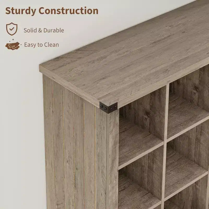 Acekool Bookcase 9-Cube Low Storage Bookcase, 37.4 W x 13.8 D x 37.4 H, Enclosed Back, Easy-Clean, Entryway & Living Room