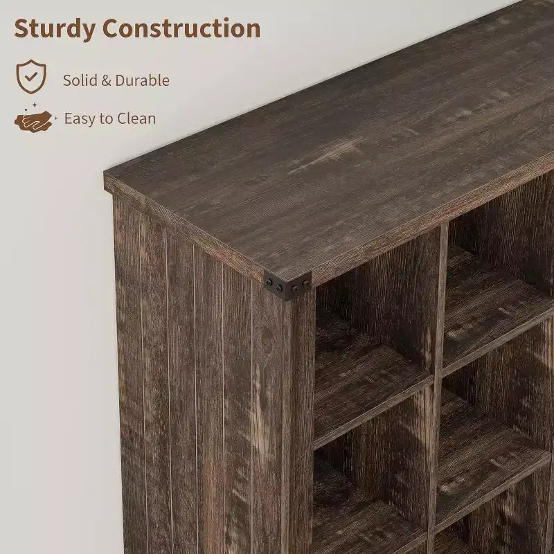 Acekool Bookcase 9-Cube Low Storage Bookcase, 37.4 W x 13.8 D x 37.4 H, Enclosed Back, Easy-Clean, Entryway & Living Room