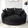 59.8W Round Chaise Lounge Sofa, Chenille Accent Chair Boneless Loaf Sofa Couch with 8 Throw Pillows - ModernLuxe