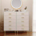 Modern White Dresser for Bedroom, Slim Drawer Dresser,Tall Narrow Chest of Drawers, Wooden Chest of Drawer with Metal Legs,(5drawers)