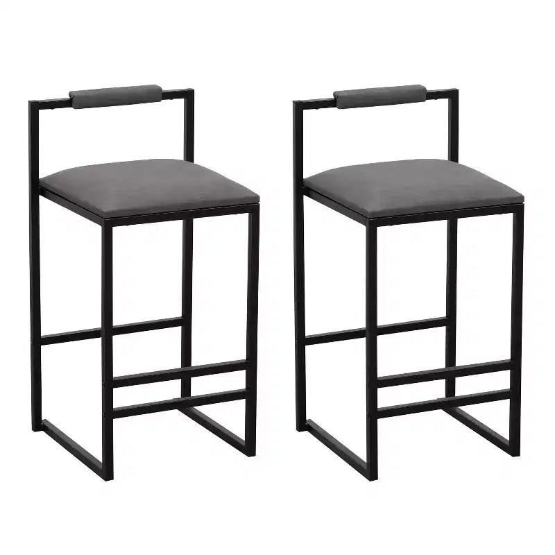 Okak 25 Modern Bar Counter Height Chairs Set of 2, Counter Stools with Backrest&Footrest, Upholstery Barstools Dining Chairs for Kitchen