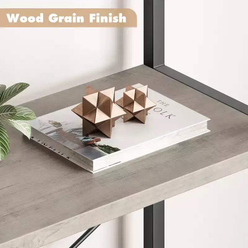 5-Tier Open Bookshelf with Arched Design & Metal Frame -70.8 Tall Freestanding Display Rack Organizer for Living Room, Office, Bedroom