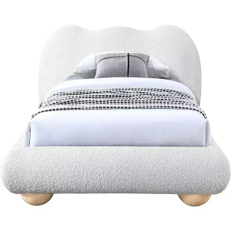 Meridian Furniture,Hyde Boucle Fabric Bed