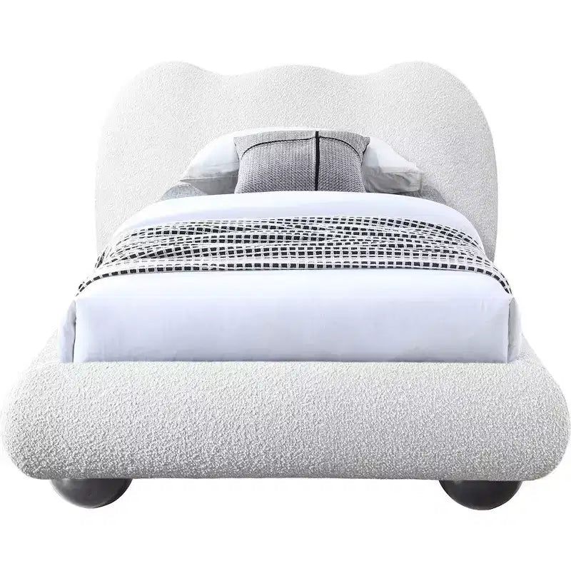 Meridian Furniture,Hyde Boucle Fabric Bed