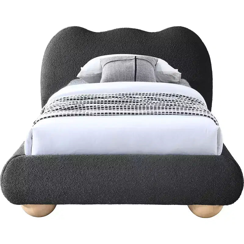 Meridian Furniture,Hyde Boucle Fabric Bed