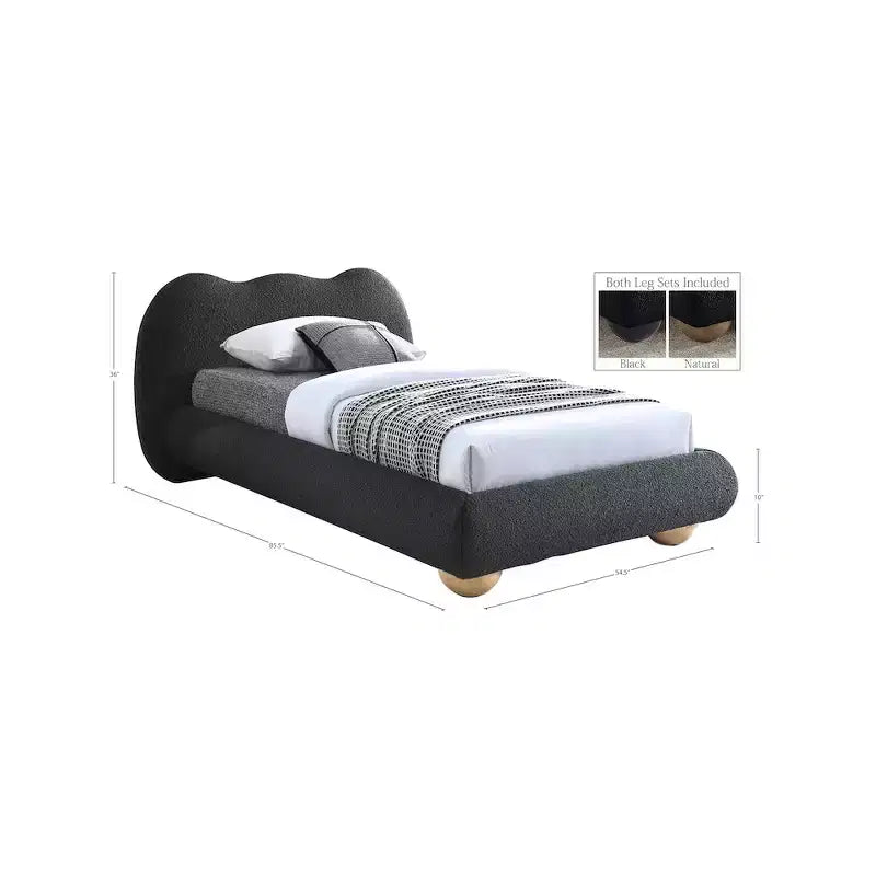Meridian Furniture,Hyde Boucle Fabric Bed