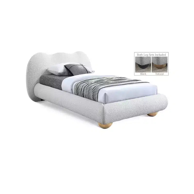 Meridian Furniture,Hyde Boucle Fabric Bed