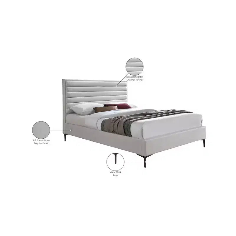Meridian Furniture,Hunter Linen Textured Bed