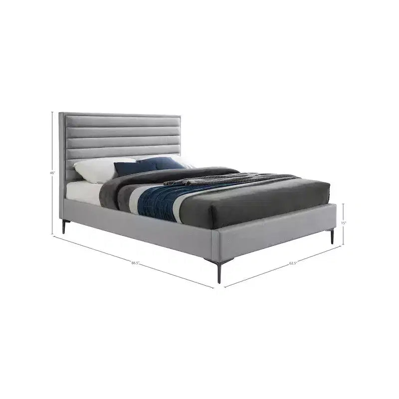 Meridian Furniture,Hunter Linen Textured Bed
