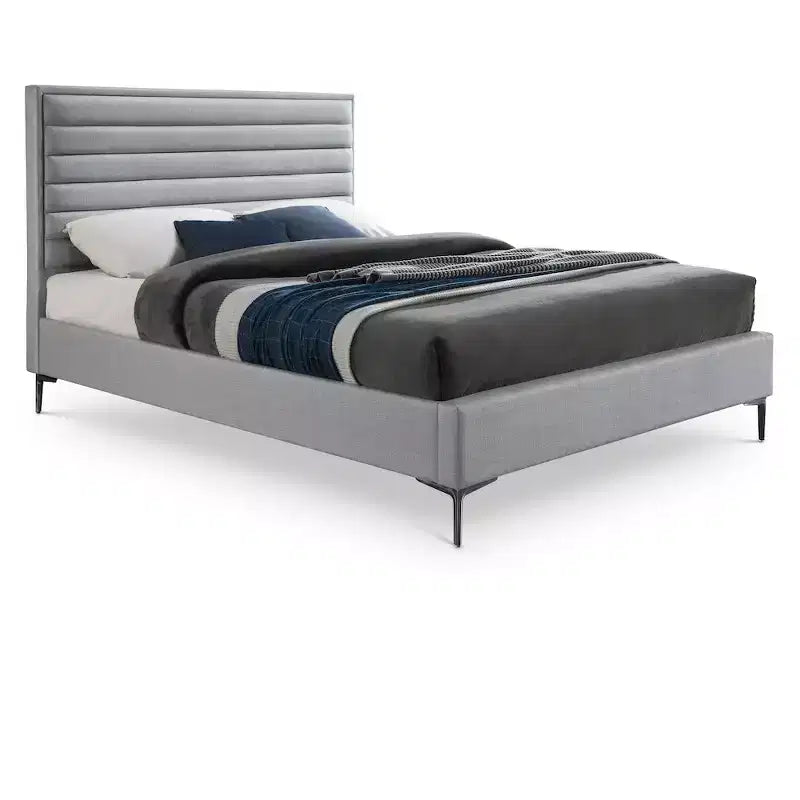 Meridian Furniture,Hunter Linen Textured Bed