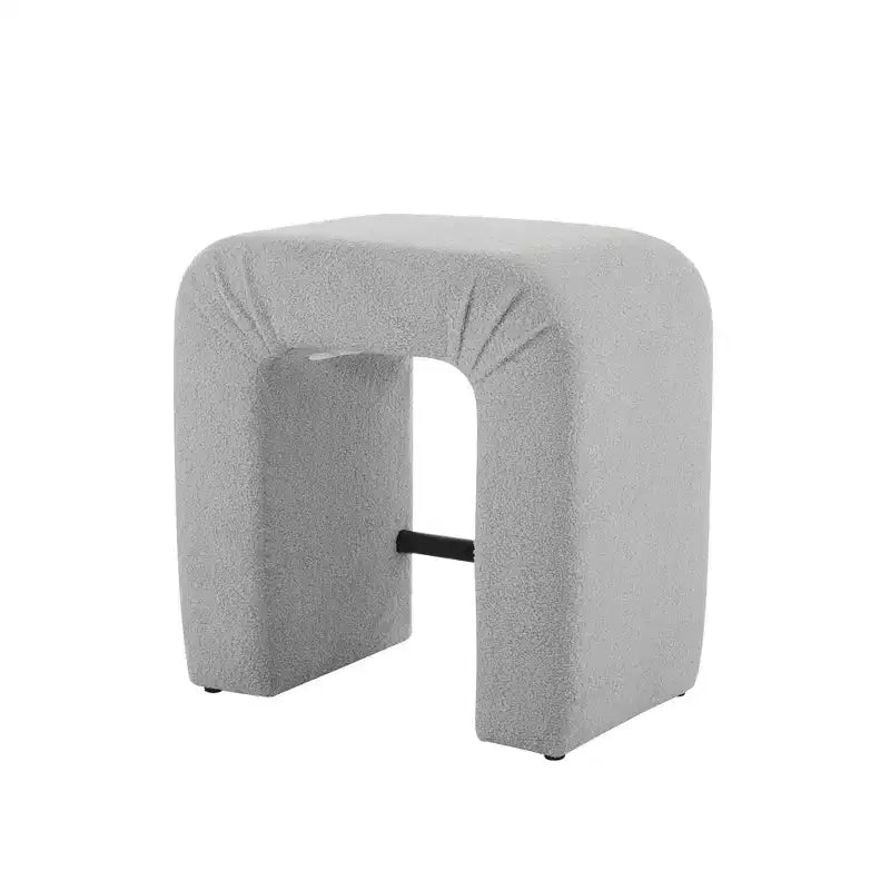 Okak 24 Inverted U-Shaped Boucle Bar Stools Set of 2, Modern Dining Chairs with Footrest, Chic Stools for Kitchen Island, Living Room