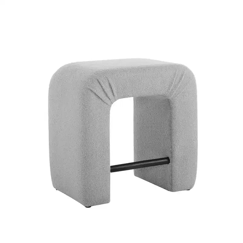 Okak 24 Inverted U-Shaped Boucle Bar Stools Set of 2, Modern Dining Chairs with Footrest, Chic Stools for Kitchen Island, Living Room