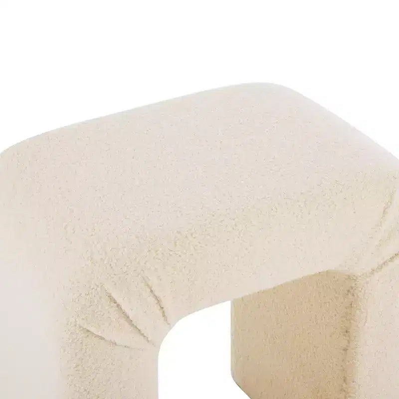 Okak 24 Inverted U-Shaped Boucle Bar Stools Set of 2, Modern Dining Chairs with Footrest, Chic Stools for Kitchen Island, Living Room