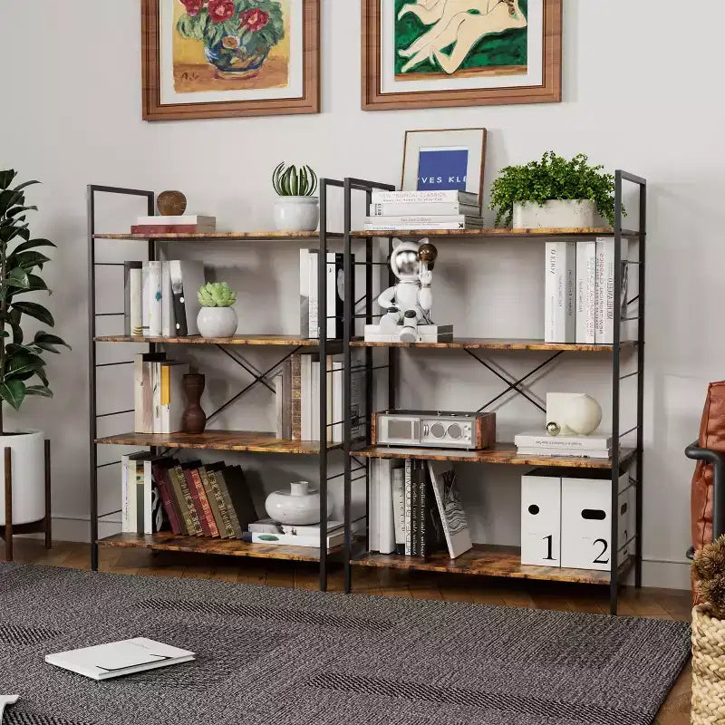 4-layer wooden bookshelf,45-inch modern simple bookshelf,shelf suitable for living room and bedroom
