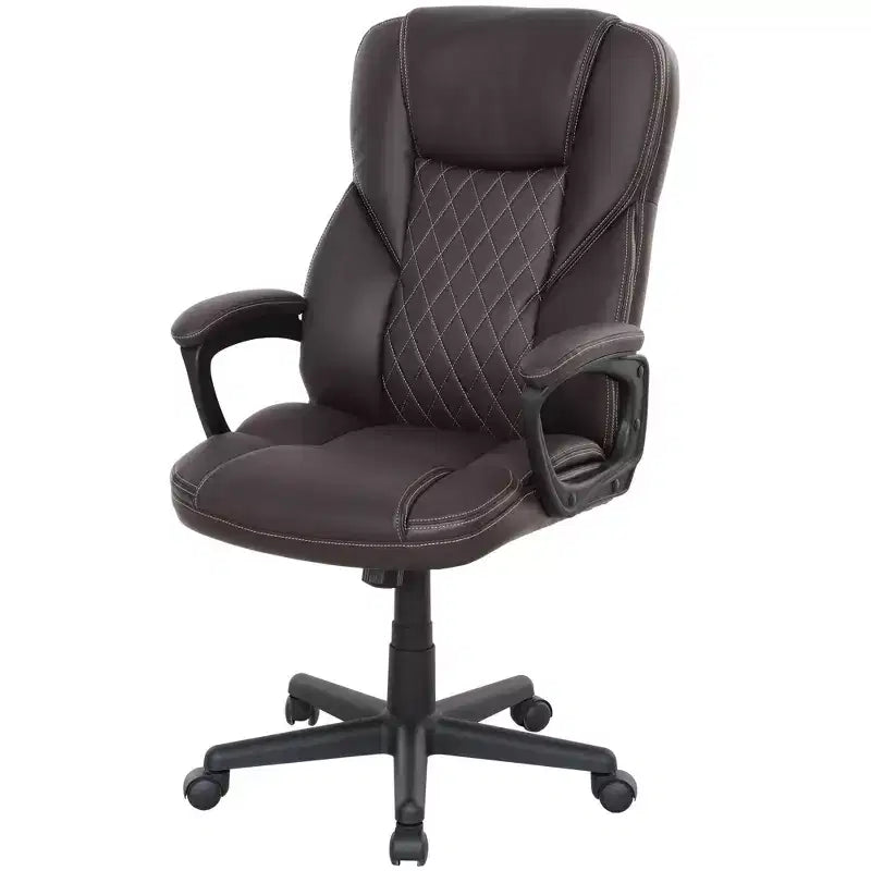 High Back Ergonomic Office Chair, PU Leather Executive Desk Chair with Adjustable Height and Swivel Wheels