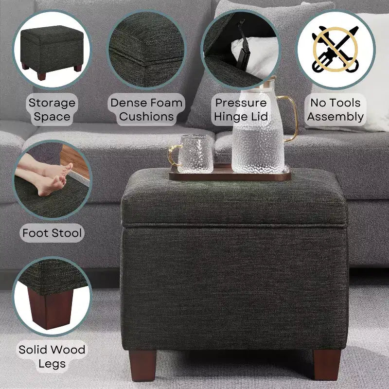 HomeStock Madison Storage Ottoman