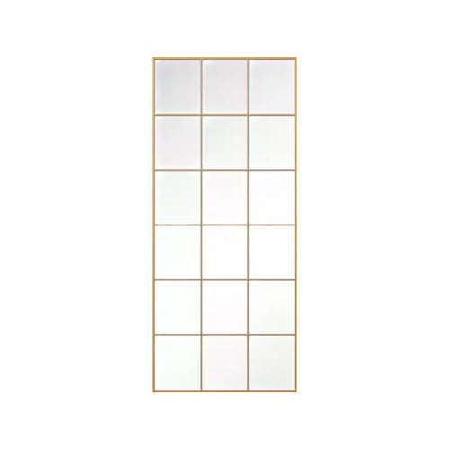 HomeRoots 69 Gold Iron Freestanding Geometric Framed Standing Mirror