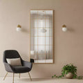 HomeRoots 69 Gold Iron Freestanding Geometric Framed Standing Mirror