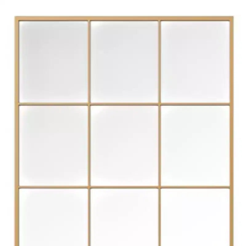 HomeRoots 69 Gold Iron Freestanding Geometric Framed Standing Mirror