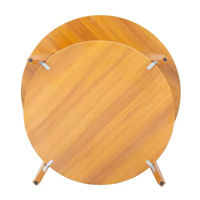 MAYEERTY 31.5 Round Side Table 2 Tier Storage Walnut Pattern MDF Sturdy