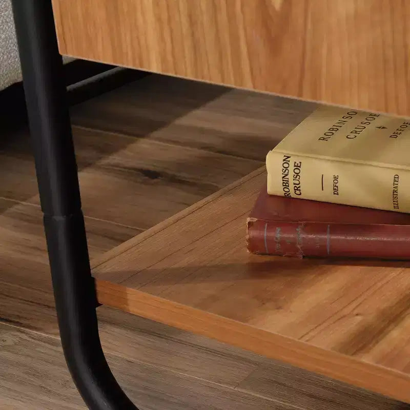 Union Plain Recliner Table Prairie Cherry - Sauder: Adjustable Shelf, Storage, Rectangle, MDF, 4 Point/Leg, Living Room
