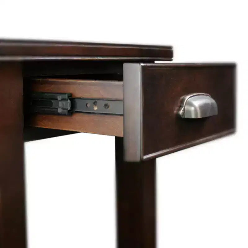 Leick Home Laurent Drawer End Table Chocolate Cherry Finish: Rectangular Side Table with Shelf, CARB Certified, No Tools Assembly
