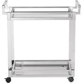 Studio 55D Rossi 32 3/4 Wide Clear Acrylic and Chrome Rolling Serving Bar Cart