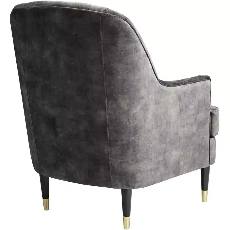 55 Downing Street Austen 28 Wide Tufted Charcoal Gray Velvet Armchair