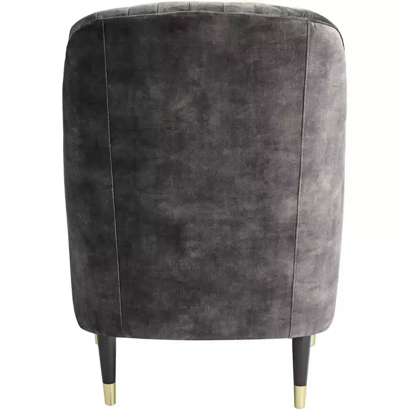 55 Downing Street Austen 28 Wide Tufted Charcoal Gray Velvet Armchair